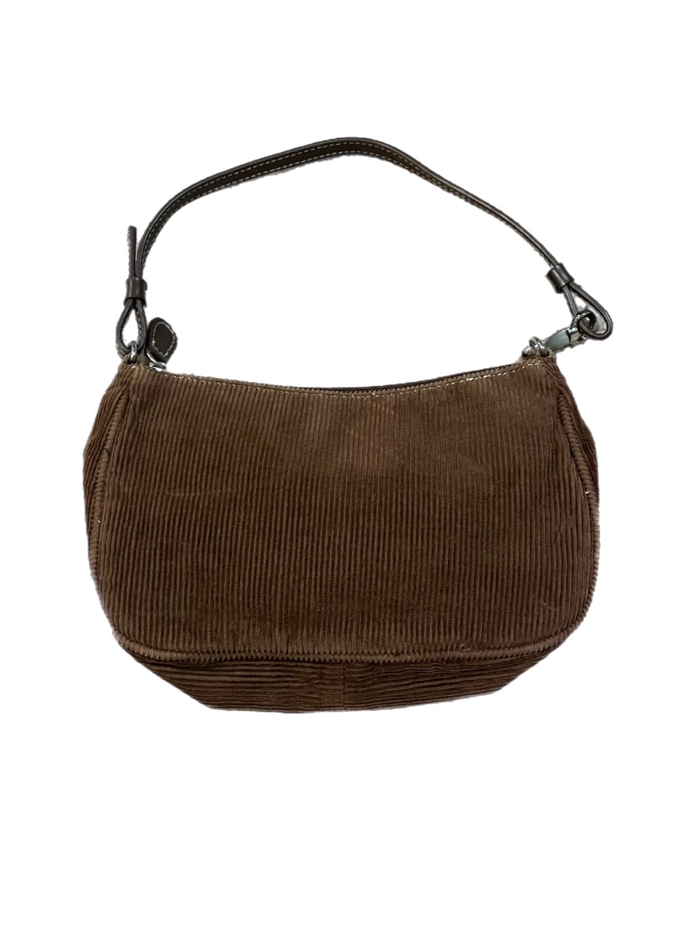 Vtg Y2K Aeropostale Brown Corduroy Mini Shoulder Bag Baguette Purse Zip Top